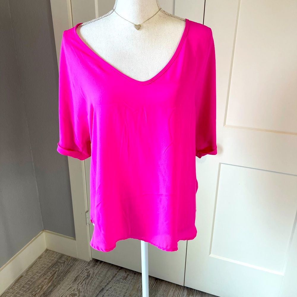 Pink flowy top